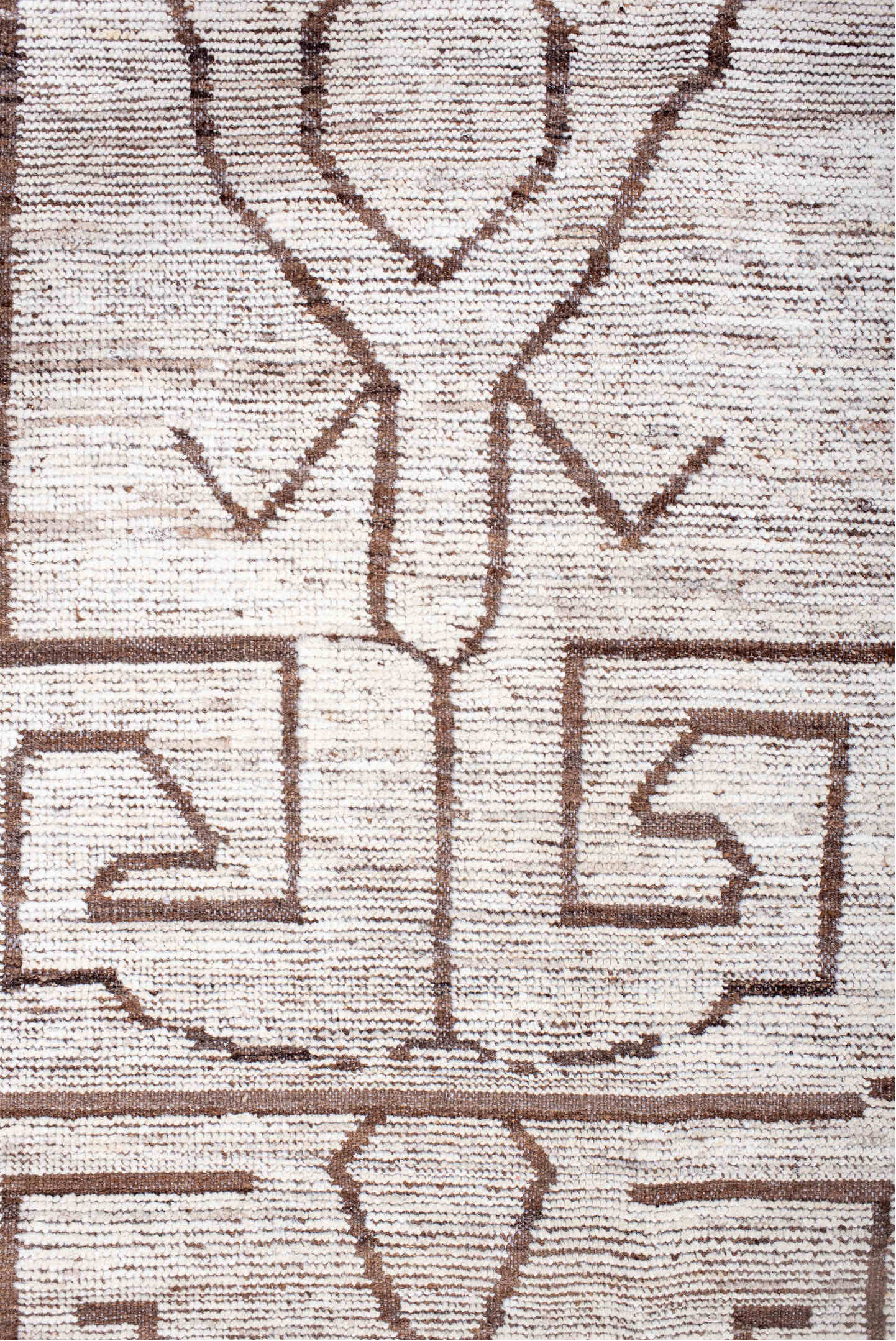 9' x 12' one-of-a-kind handmade vintage Tulu large size rug. Color palette: brown, dark gray, dim gray, gainsboro, gray