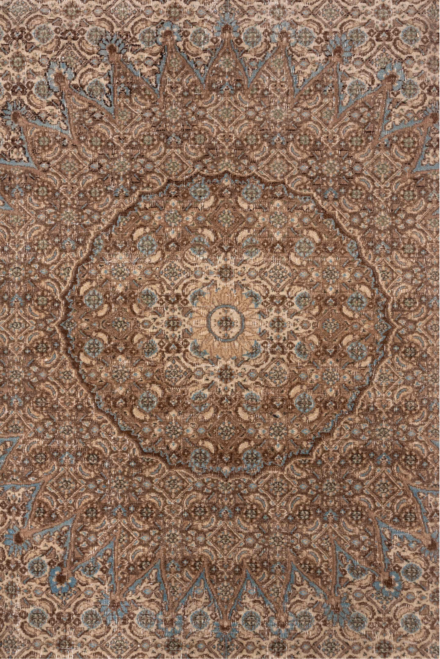 6' x 9' one-of-a-kind handmade vintage Sivas medium size rug. Color palette: brown, dim gray, gray, pink