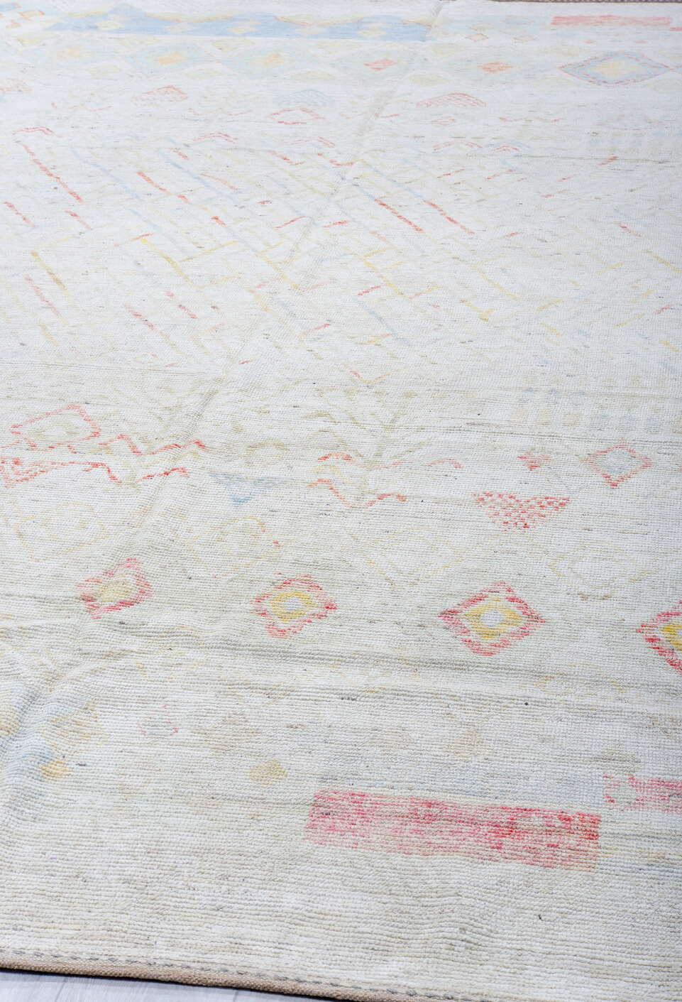 10' x 13' one-of-a-kind handmade vintage Tulu large size rug. Color palette: dark gray, gainsboro, gray, light blue