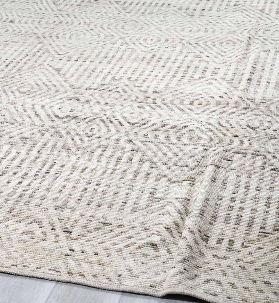 15' x 18' one-of-a-kind handmade vintage Tulu oversize rug. Color palette: black, brown, charcoal, dark gray, dim gray