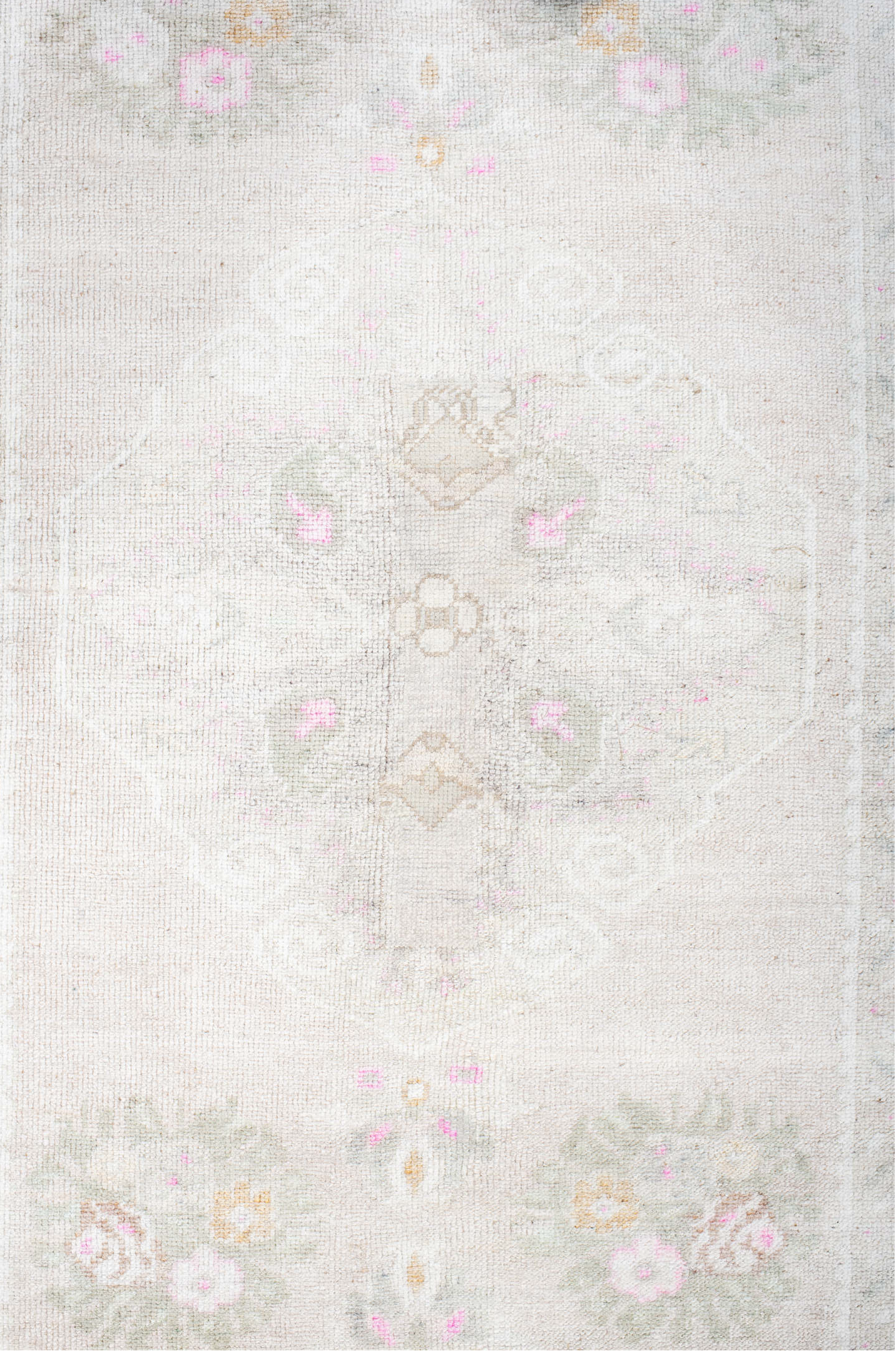 2' x 9' one-of-a-kind handmade vintage Anatol runner rug. Color palette: azure, gainsboro, ghost white, gray, light blue