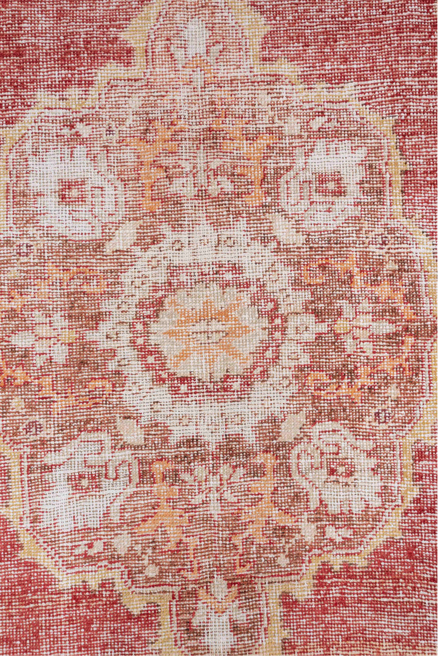 6' x 9' one-of-a-kind handmade vintage Oushak medium size rug. Color palette: brown, gray, lavender blush, light gray