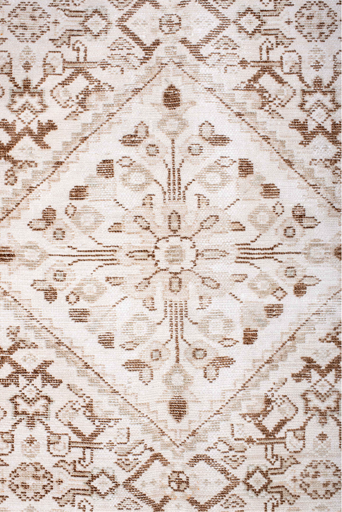 5' x 7' one-of-a-kind handmade vintage Hamadan rug. Color palette: brown, dim gray, gainsboro, gray, light gray, linen