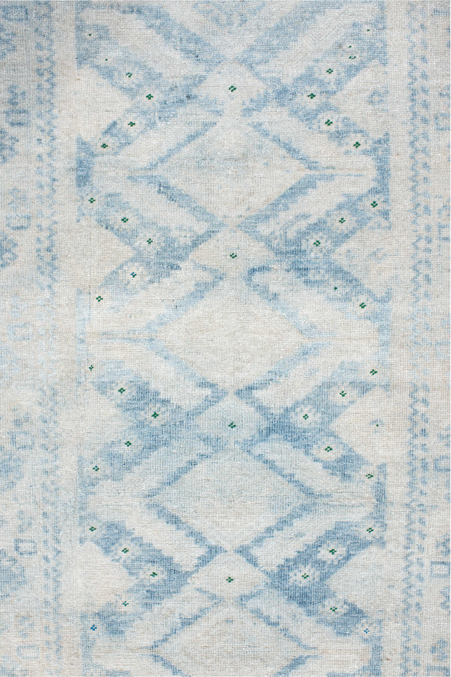 2' x 3' one-of-a-kind handmade vintage Belouch small size rug. Color palette: gray, light gray, off-white, light blue