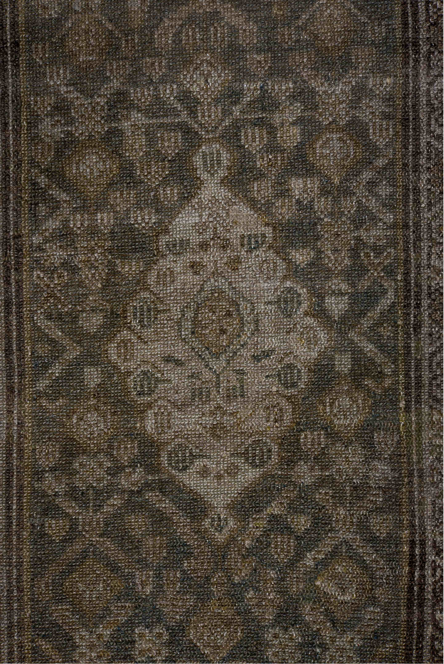 3' x 16' one-of-a-kind handmade vintage Malayer runner rug. Color palette: black, gray, light gray, off-white