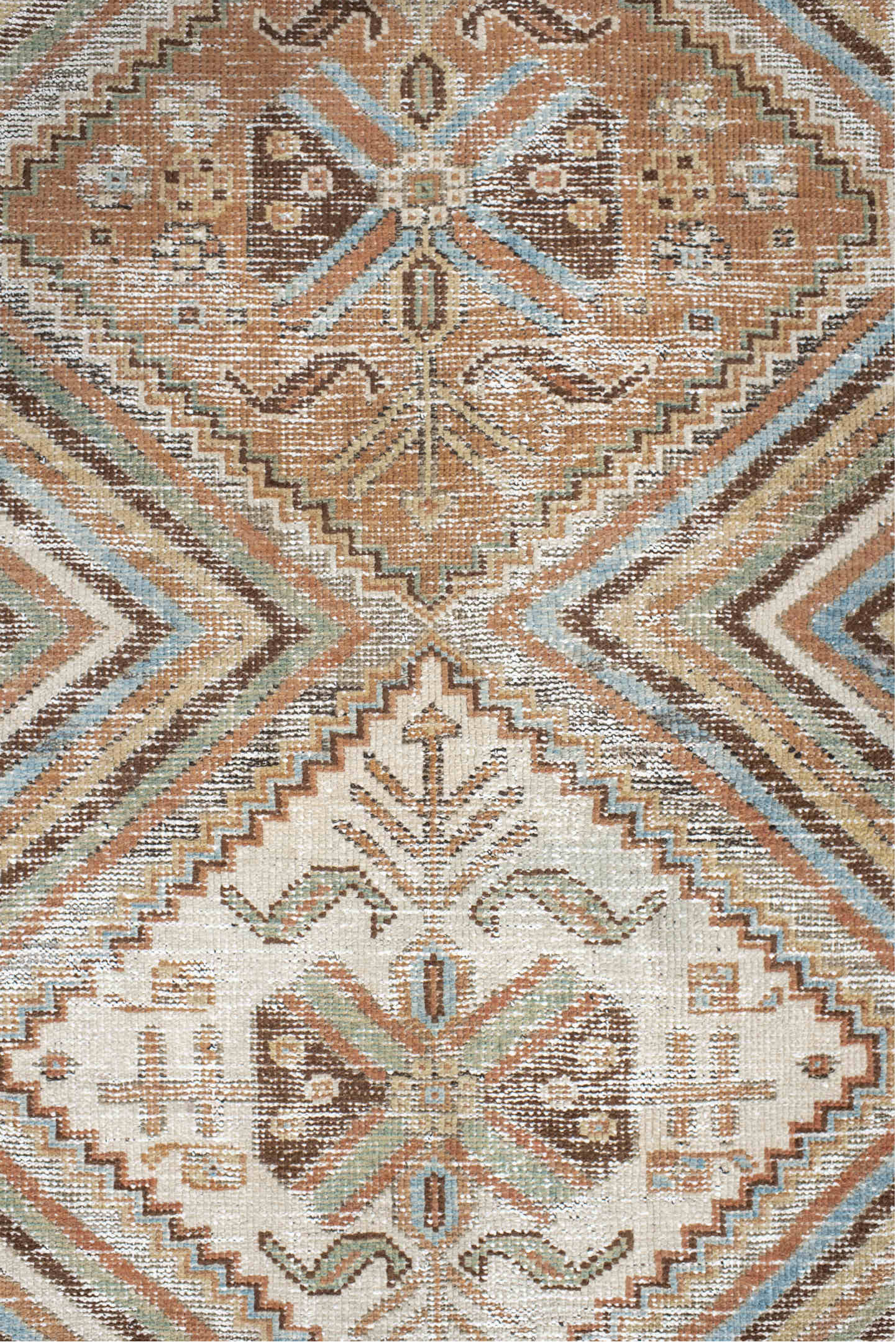 4' x 6' one-of-a-kind handmade vintage Afshar small size rug. Color palette: off-white, light gray, gray, brown, pink