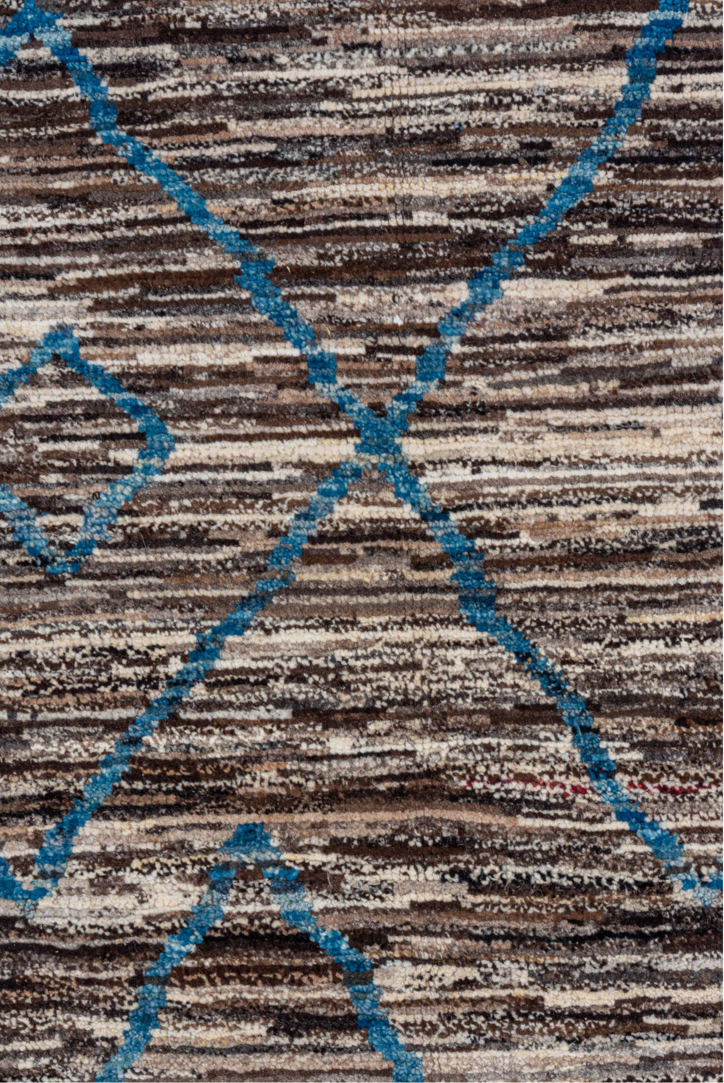 8' x 10' one-of-a-kind handmade vintage Tulu large size rug. Color palette: arapawa, black, blue, brown, dark gray, fiord