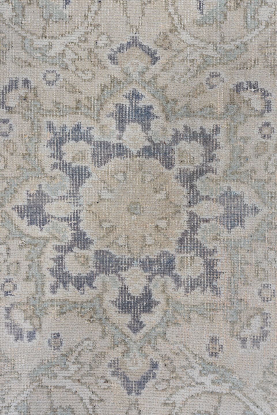 7' x 11' one-of-a-kind handmade vintage Sparta large size rug. Color palette: black, charcoal, dark gray, dim gray