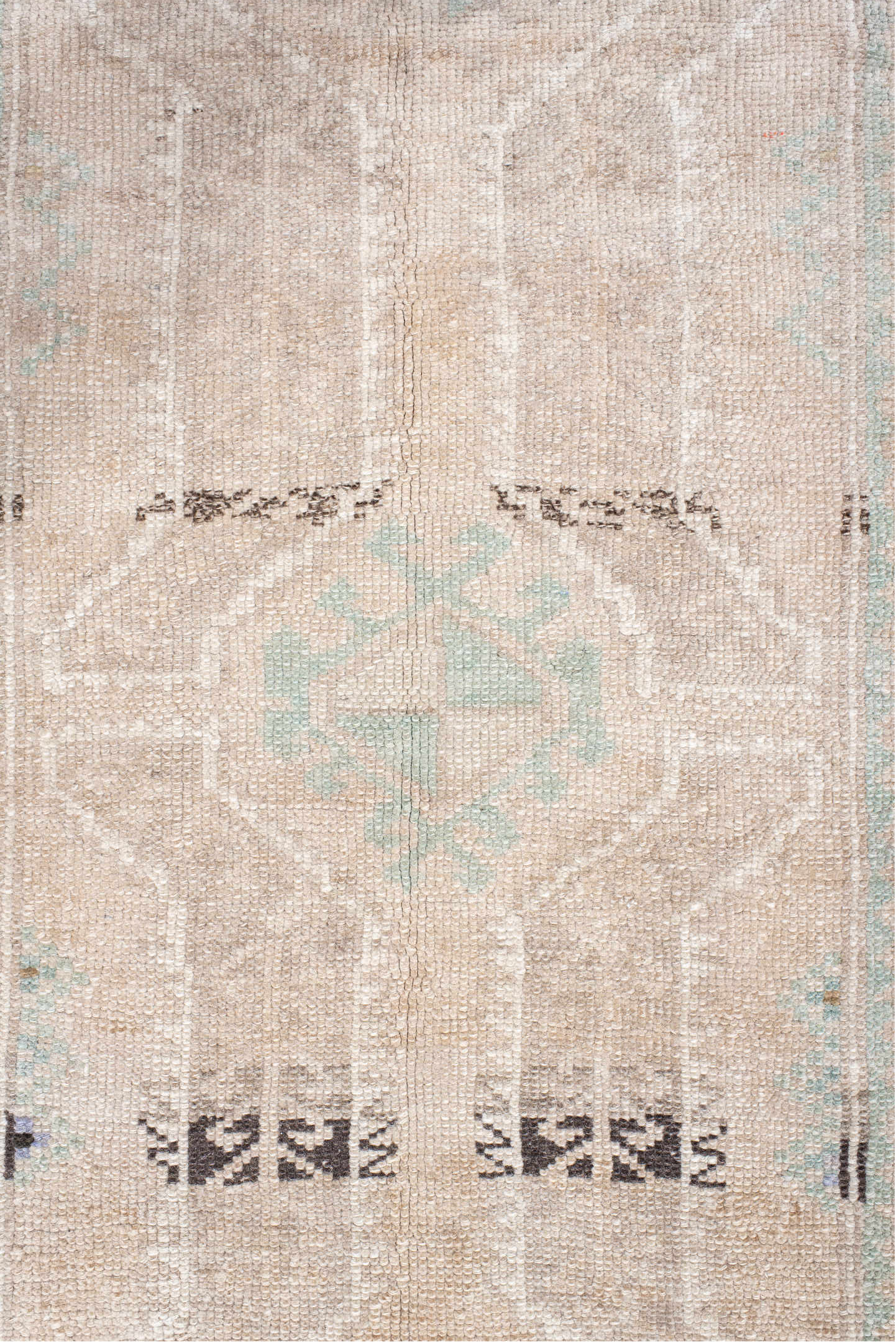 1' x 3' one-of-a-kind handmade vintage Anatolian small size rug. Color palette: floral white, gainsboro, gray, light gray
