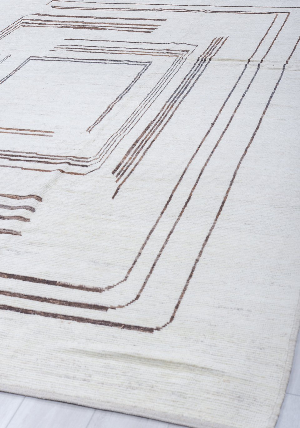 9' x 11' one-of-a-kind handmade vintage Tulu large size rug. Color palette: dark gray, gainsboro, gray, light blue