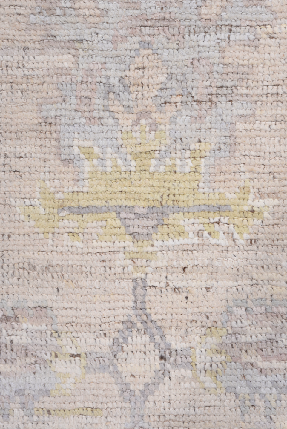 8' x 9' one-of-a-kind handmade vintage Tulu rug. Color palette: brown, dim gray, gainsboro, gray, light gray, off-white