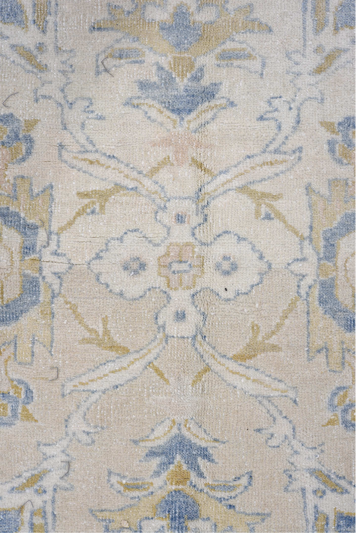 7' x 10' one-of-a-kind handmade vintage Heriz large size rug. Color palette: gray, blue, black, light gray, off-white