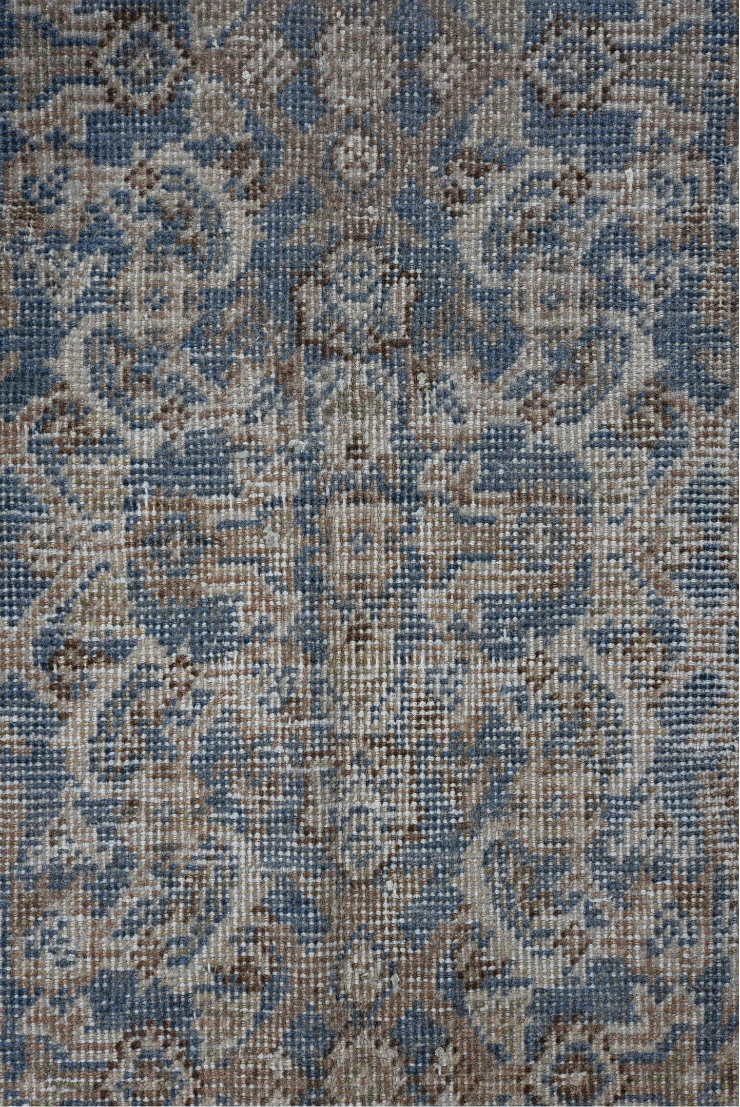 10' x 13' one-of-a-kind handmade vintage Mahal large size rug. Color palette: black, blue, charcoal, dark gray, dim gray