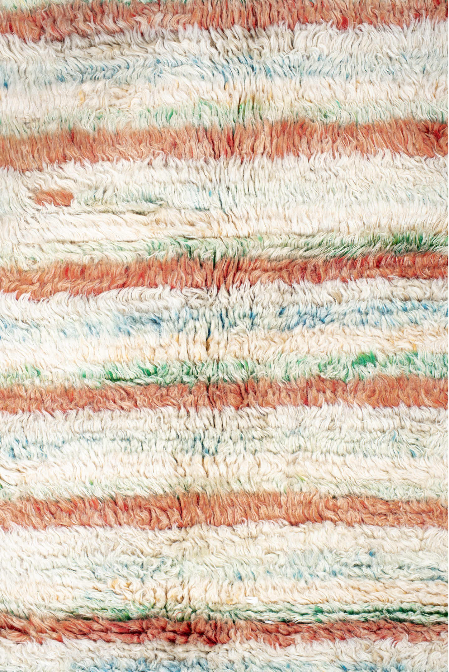 5' x 7' one-of-a-kind handmade vintage Moroccan rug. Color palette: beige, blue, brown, floral white, gainsboro, gray, green