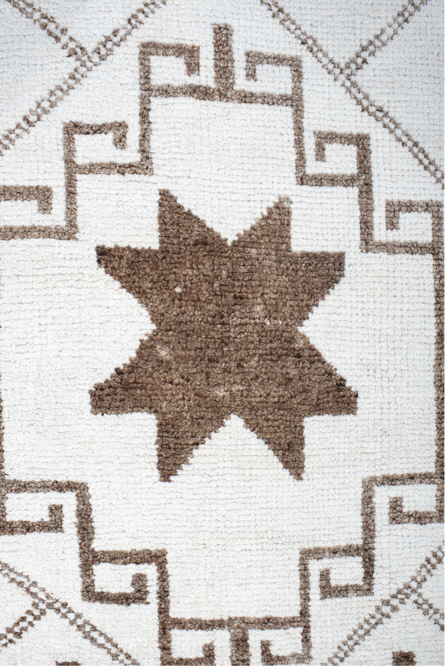 3' x 11' one-of-a-kind handmade vintage Kars runner rug. Color palette: brown, dark gray, gainsboro, gray, lavender blush