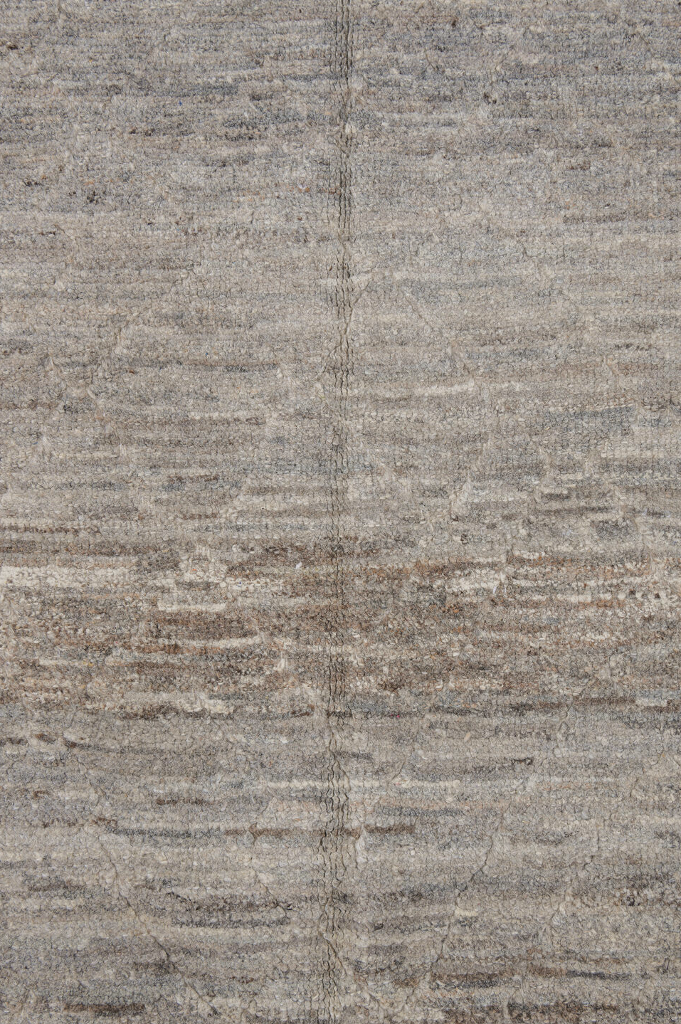 3' x 9' one-of-a-kind handmade vintage Tulu runner rug. Color palette: dim gray, gray, light gray, off-white, pink, silver