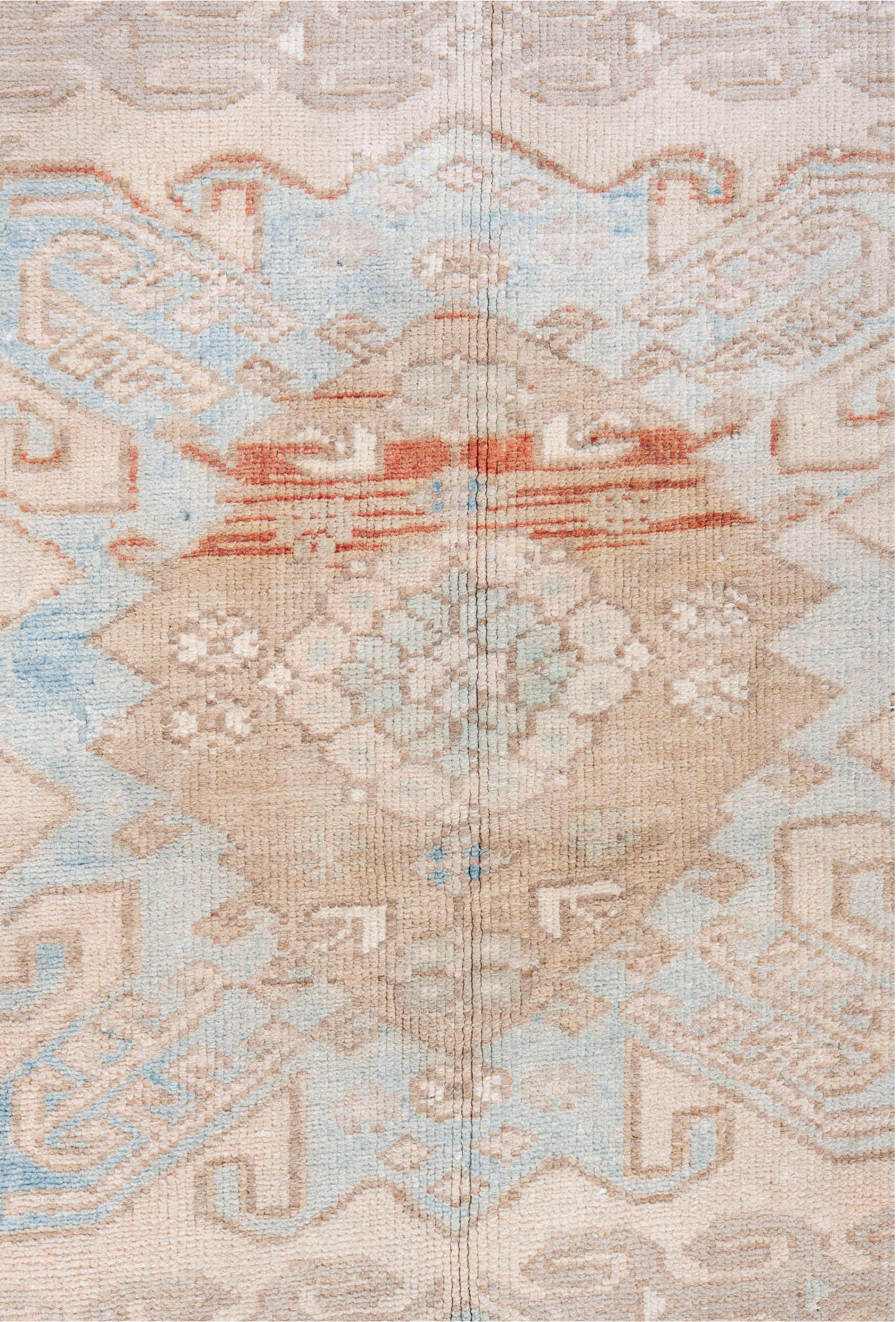 3' x 6' one-of-a-kind handmade vintage Malayer small size rug. Color palette: arapawa, blue, brown, gray, light blue