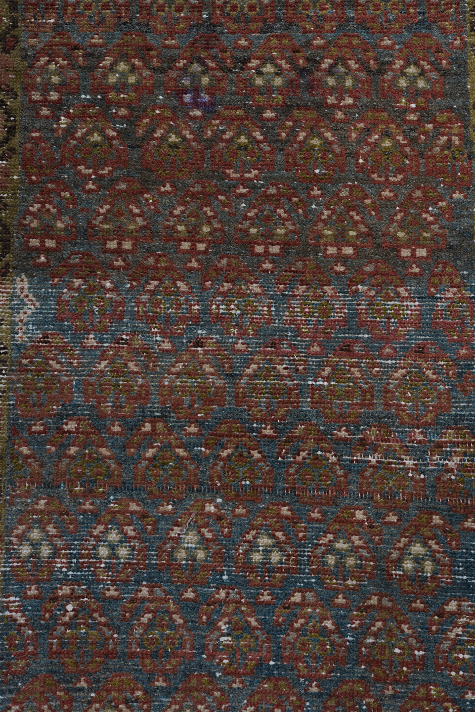 2' x 9' one-of-a-kind handmade vintage Hamadan runner rug. Color palette: black, brown, charcoal, gray, light gray