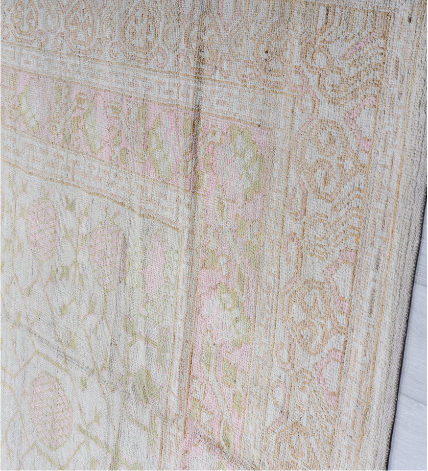 12' x 16' one-of-a-kind handmade vintage Khorassan oversize rug. Color palette: brown, dark gray, gainsboro, gray