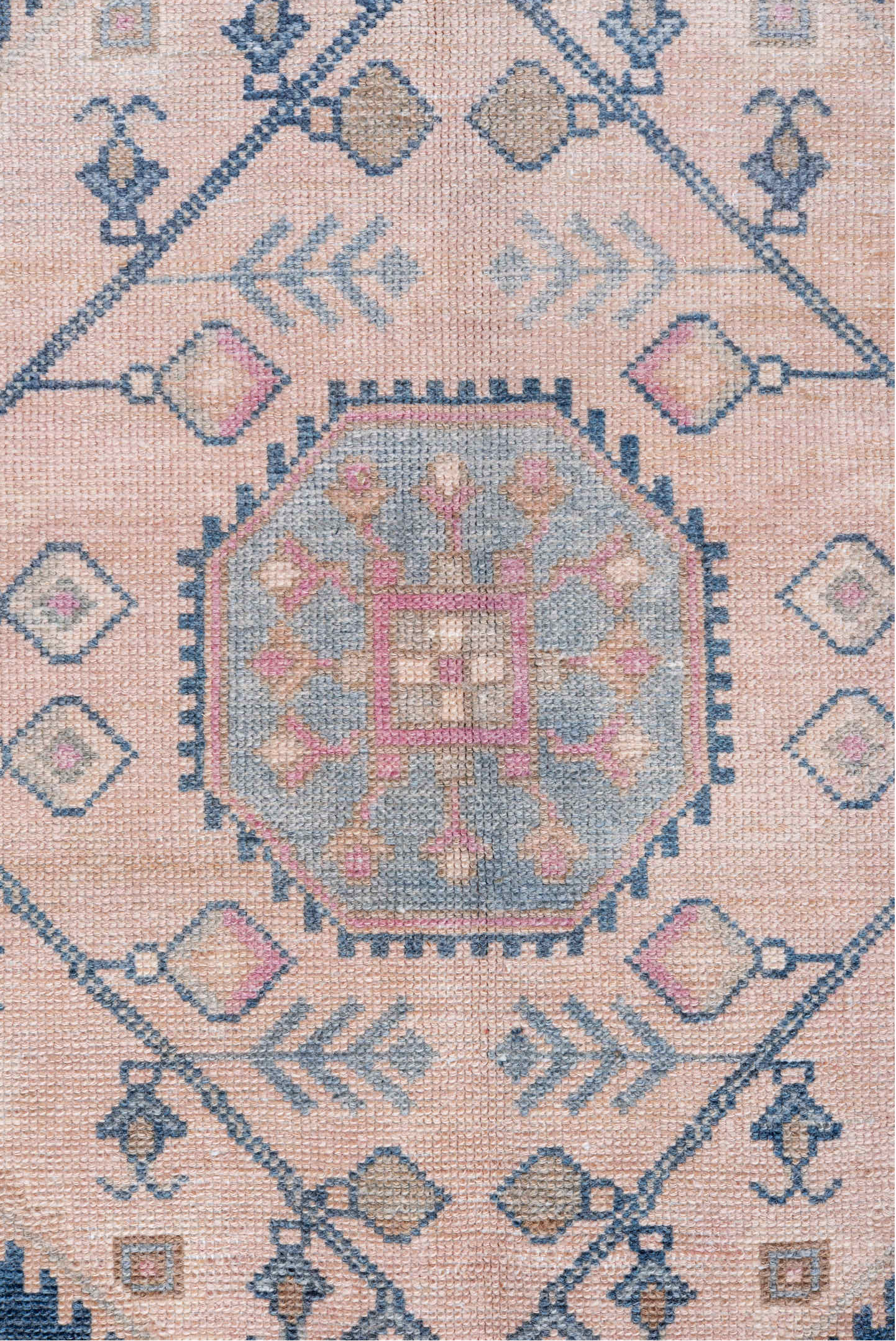 4' x 9' one-of-a-kind handmade vintage Hamadan rug. Color palette: blue, dim gray, gainsboro, gray, light gray