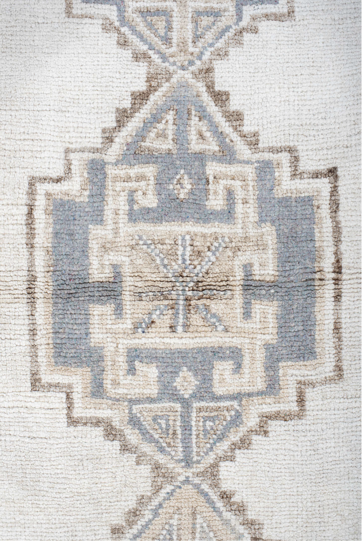 4' x 12' one-of-a-kind handmade vintage Kars runner rug. Color palette: dark gray, dim gray, gainsboro, gray, light gray