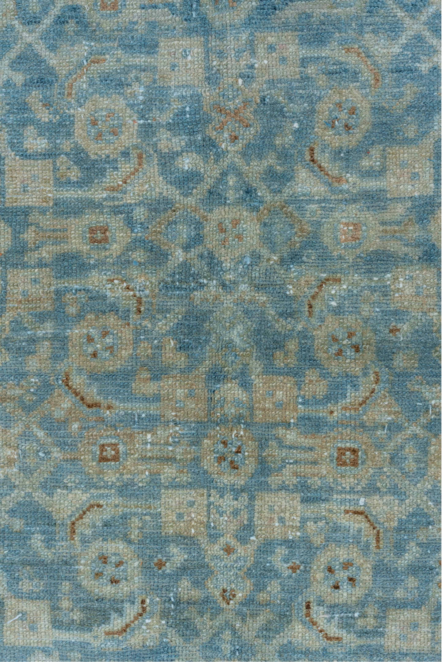 6' x 8' one-of-a-kind handmade vintage Malayer medium size rug. Color palette: blue, brown, dark gray, gray, light gray