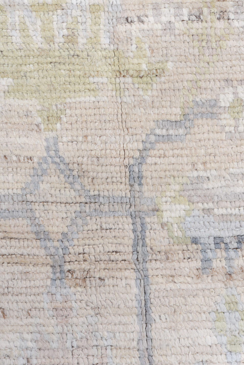 9' x 12' one-of-a-kind handmade vintage Oushak large size rug. Color palette: antiquewhite, brown, dark gray, gray