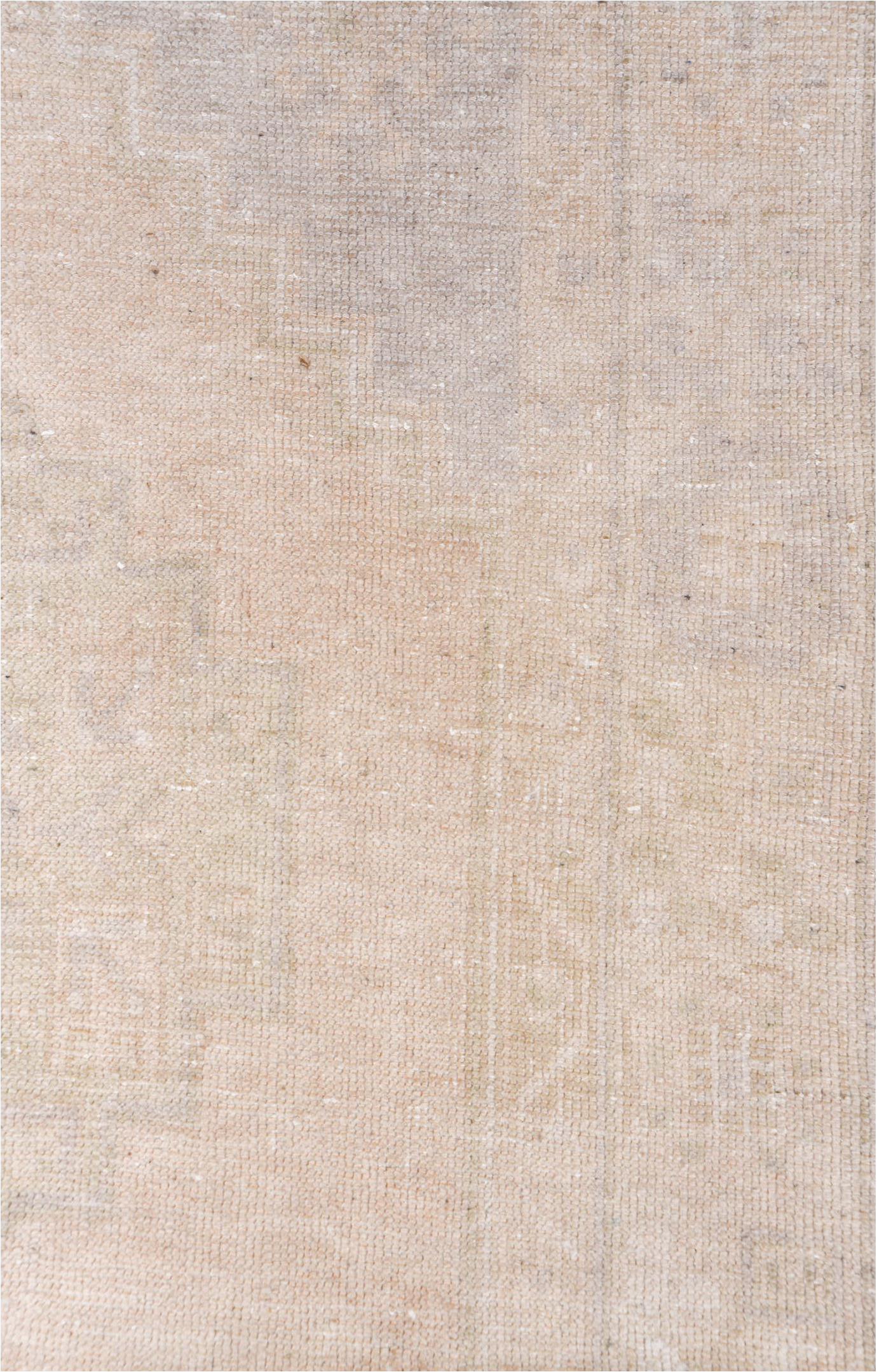 3' x 6' one-of-a-kind handmade vintage Oushak small size rug. Color palette: brown, gray, light gray, off-white, pink, snow