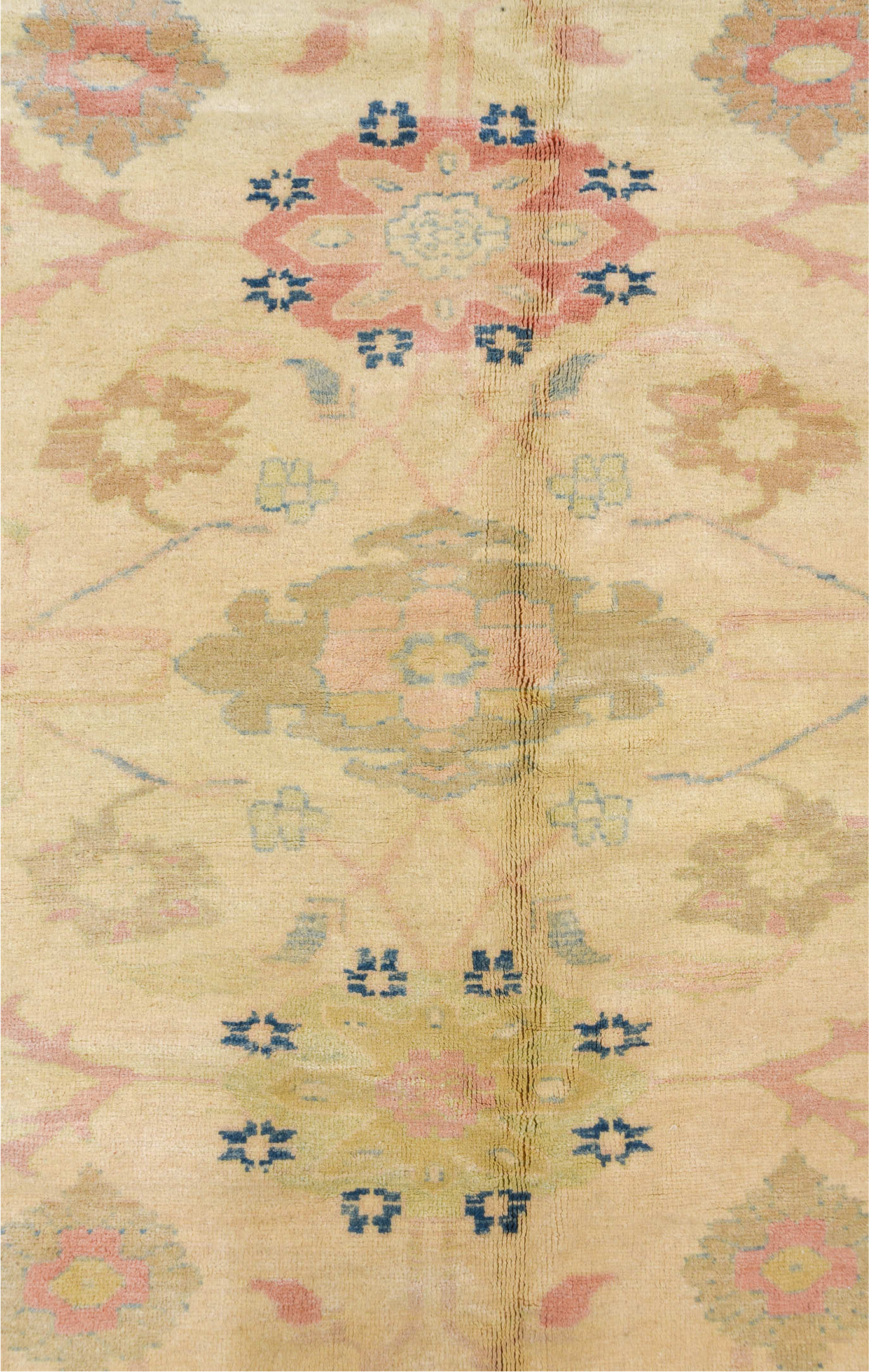 11' x 16' one-of-a-kind handmade vintage Sultanabad oversize rug. Color palette: gray, blue, orange, off-white, brown