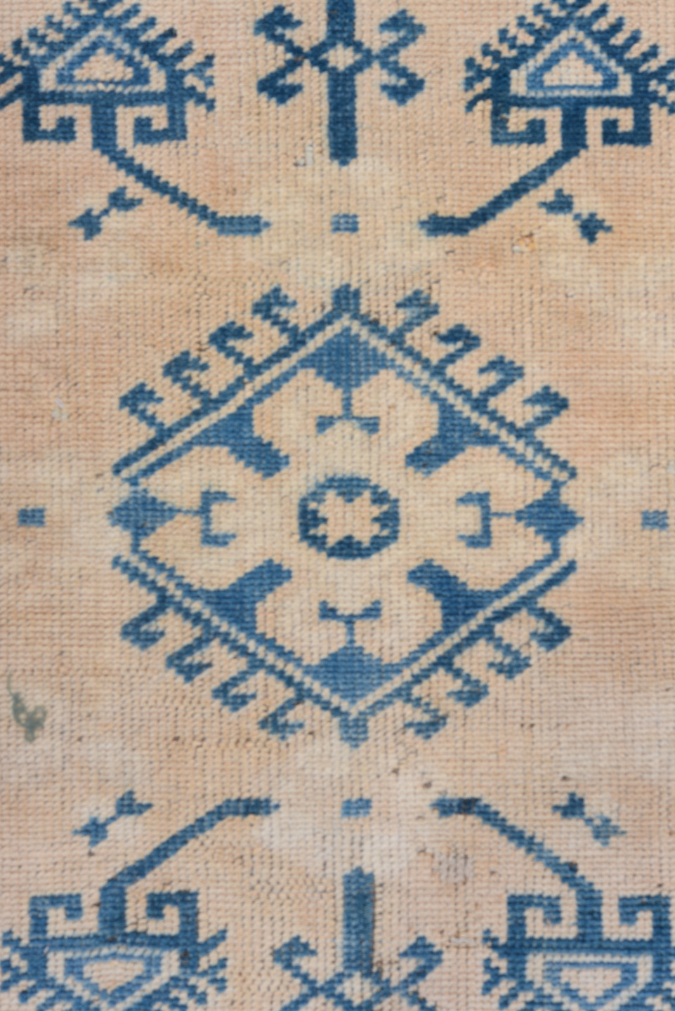 2' x 9' one-of-a-kind handmade vintage Oushak runner rug. Color palette: arapawa, black, blue, brown, charcoal, gray