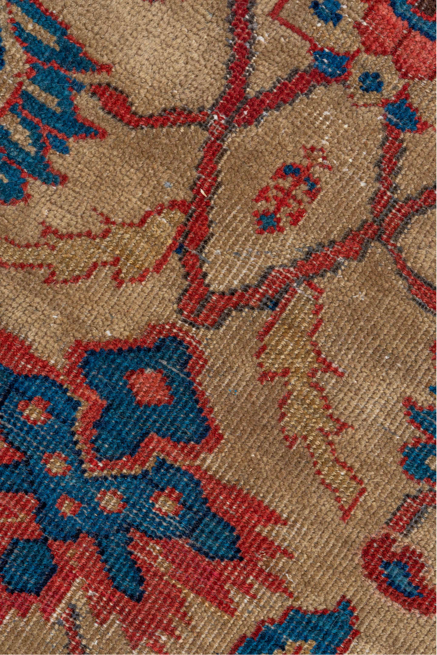 12' x 19' one-of-a-kind handmade vintage Sultanabad oversize rug. Color palette: blue, brown, dark slate gray, gray, pink