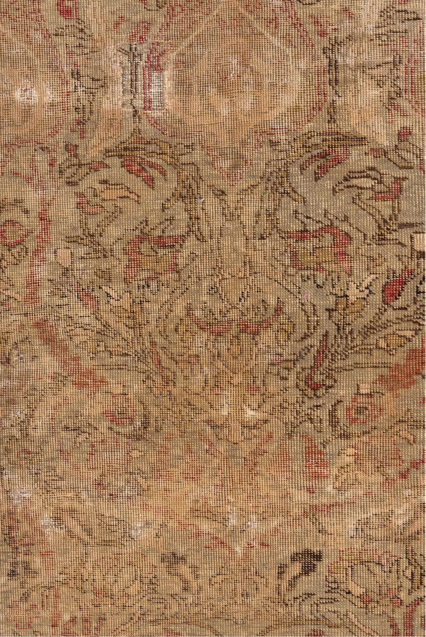 3' x 5' one-of-a-kind handmade vintage Kaisary small size rug. Color palette: brown, gray, light gray, off-white