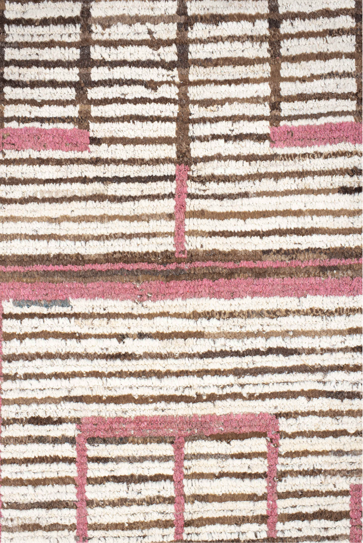 8' x 10' one-of-a-kind handmade vintage Tulu large size rug. Color palette: brown, dark gray, gray, light gray, off-white