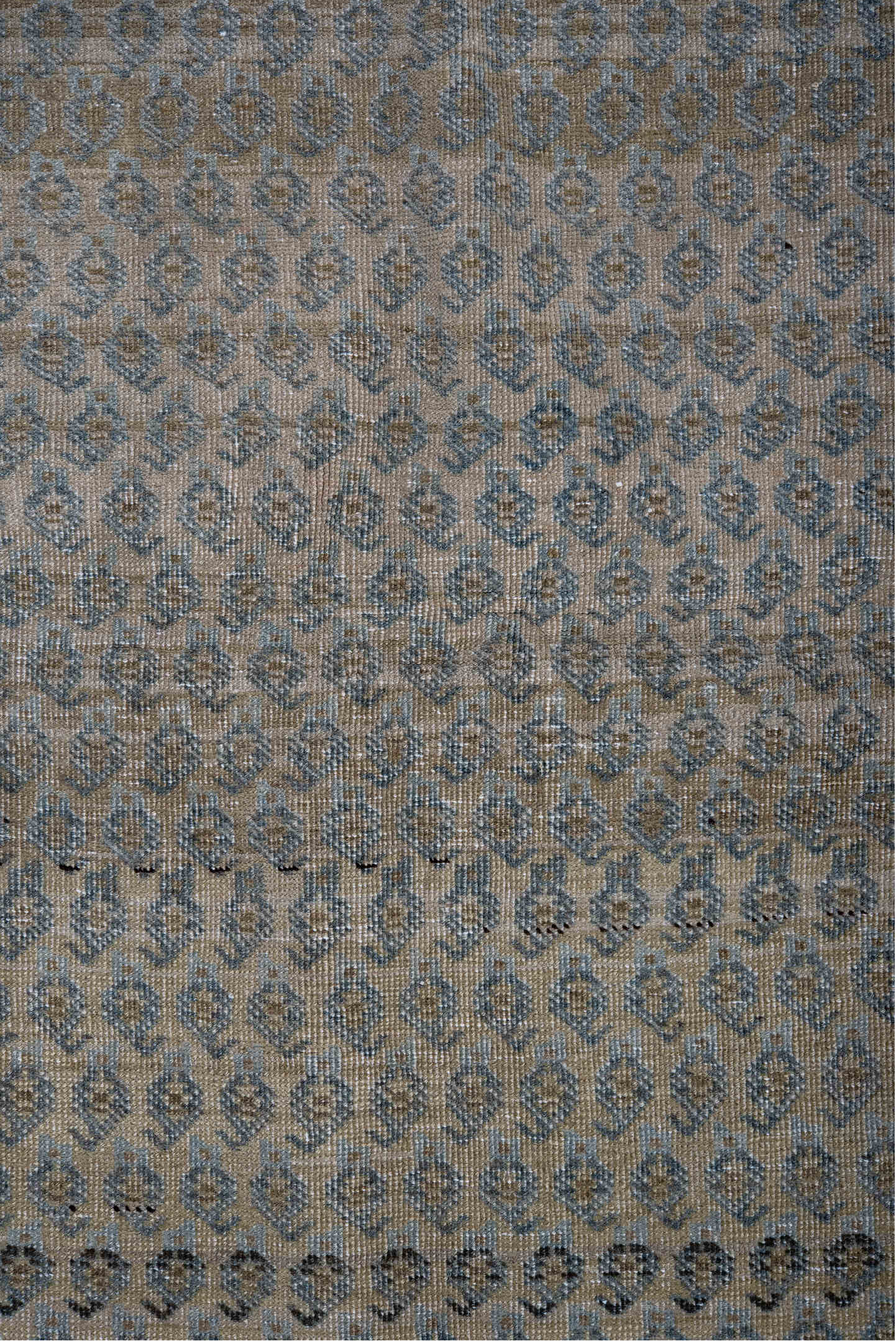 4' x 6' one-of-a-kind handmade vintage Tabriz small size rug. Color palette: black, blue, charcoal, dark gray, dim gray