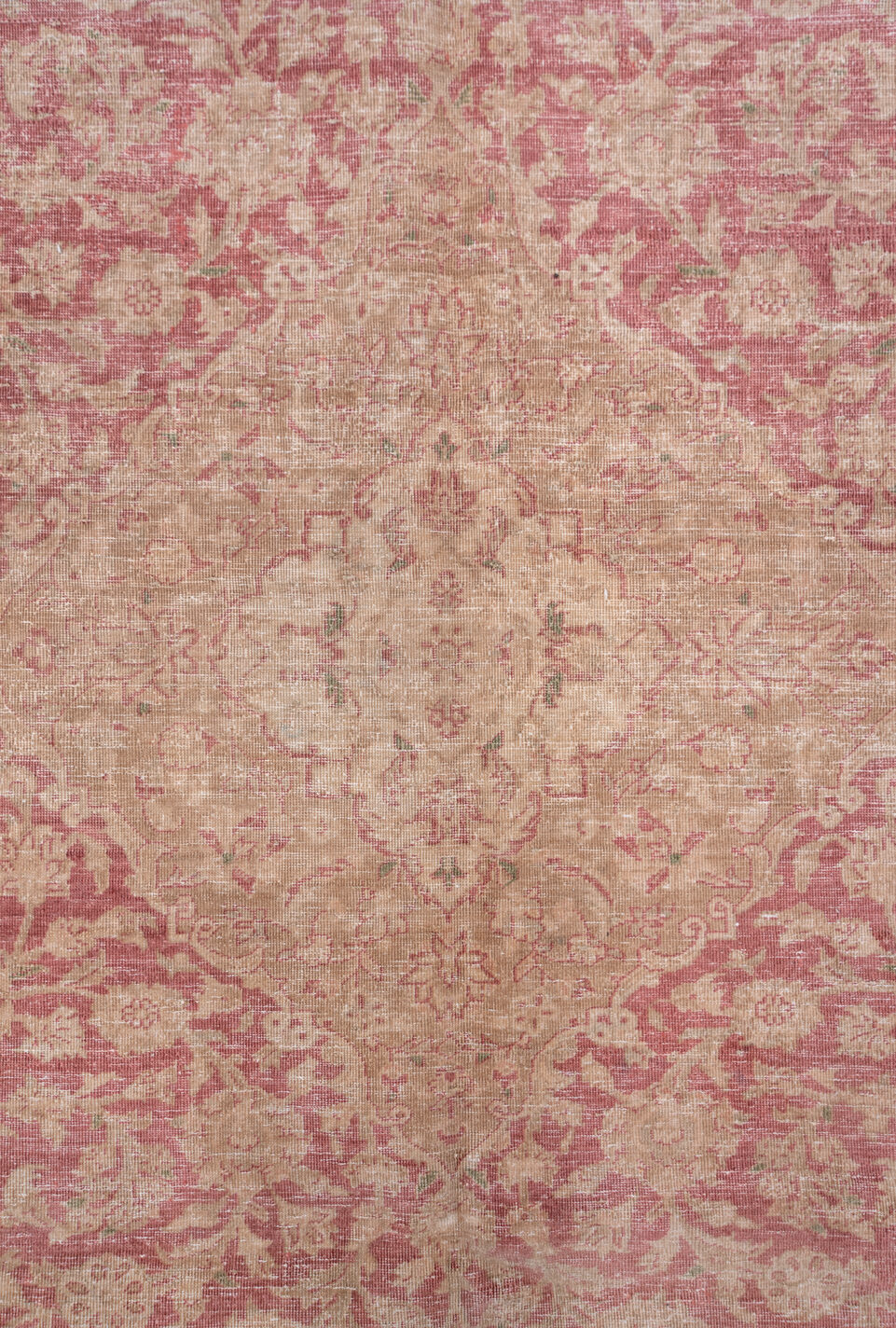 9' x 13' one-of-a-kind handmade vintage Kashan large size rug. Color palette: brown, gray, light gray, off-white, orange