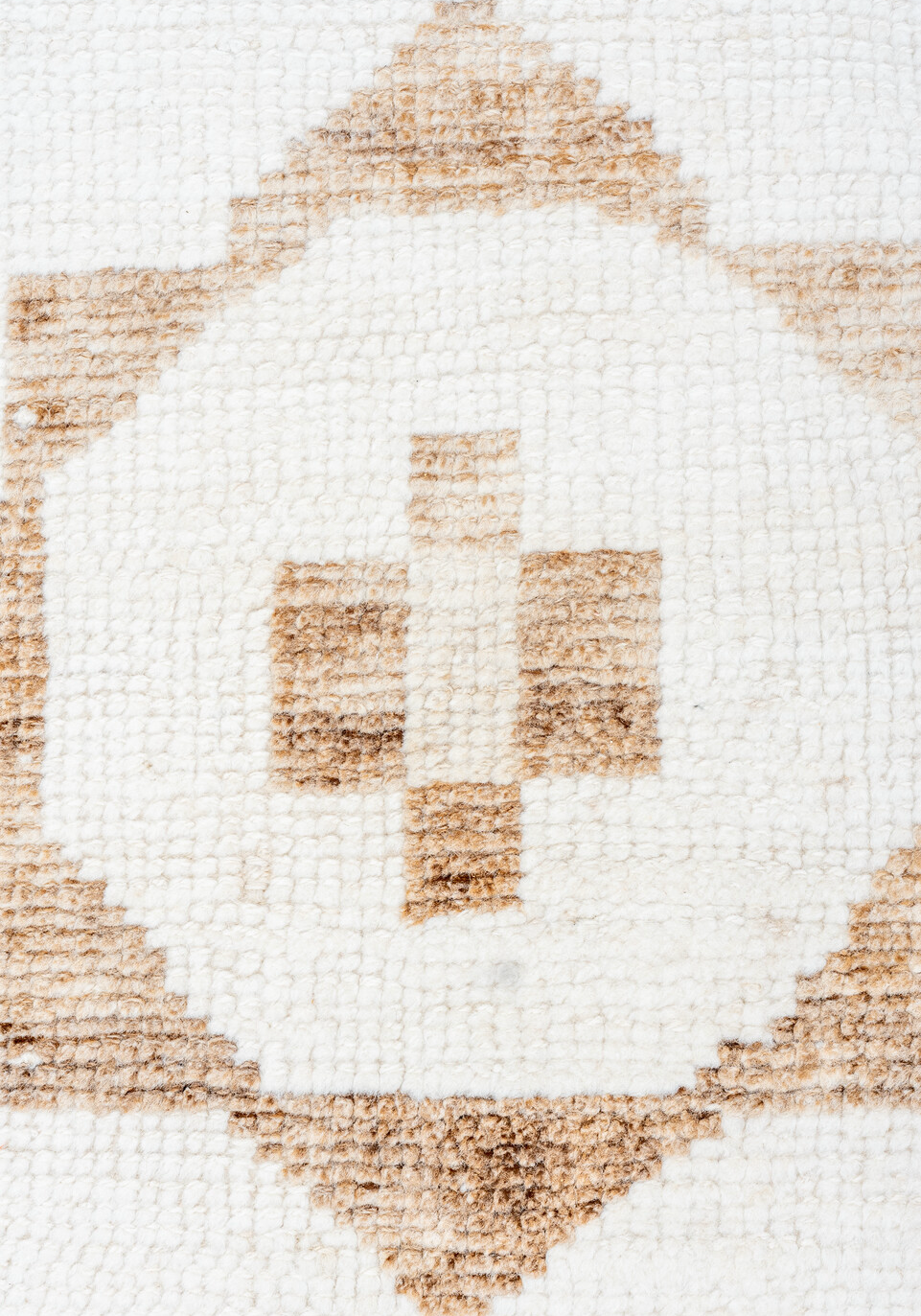 3' x 10' one-of-a-kind handmade vintage Kars runner rug. Color palette: brown, gainsboro, gray, light gray, linen, off-white