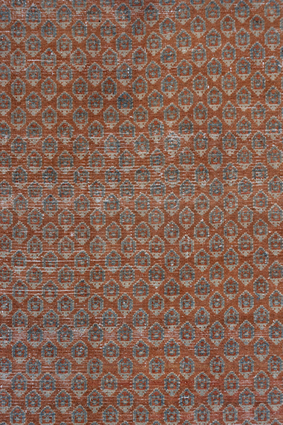 4' x 6' one-of-a-kind handmade vintage Malayer small size rug. Color palette: brown, dim gray, gray, light gray, pink