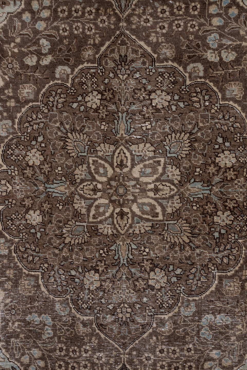8' x 10' one-of-a-kind handmade vintage Sivas large size rug. Color palette: black, brown, dim gray, gray, light gray