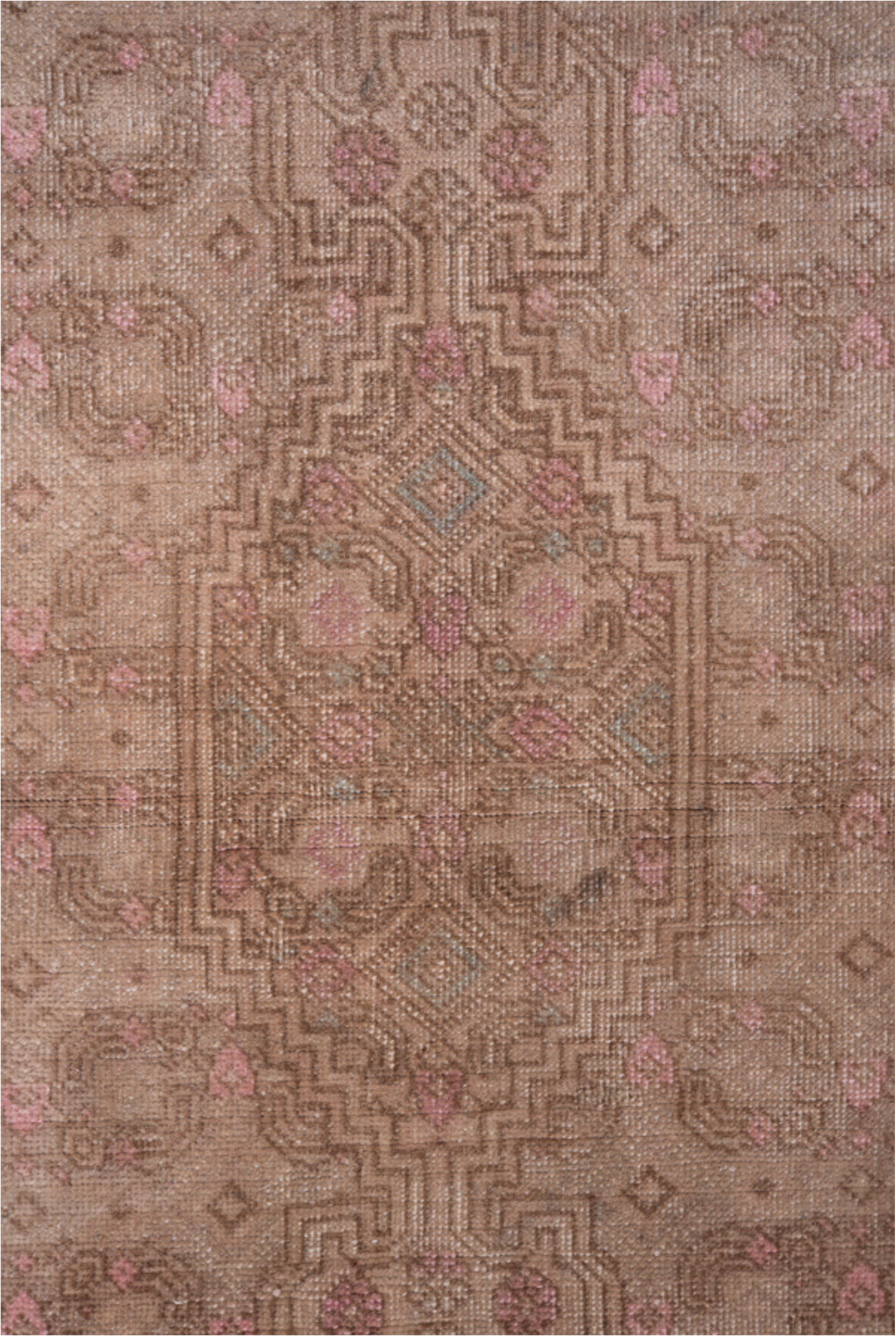 2' x 7' one-of-a-kind handmade vintage Sarab runner rug. Color palette: brown, pink, rosy brown