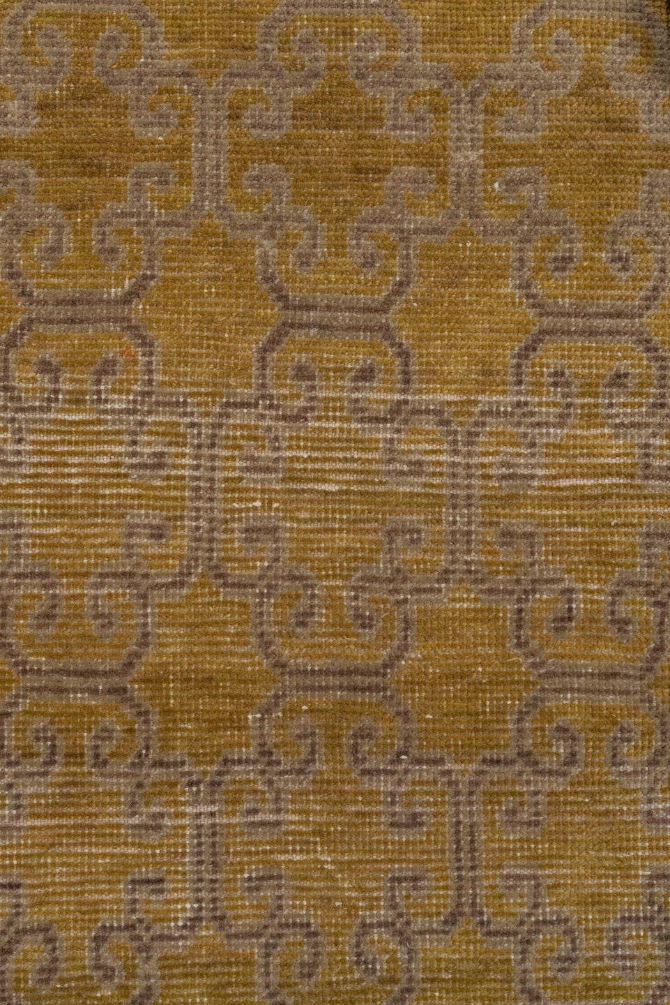 2' x 8' one-of-a-kind handmade vintage Khotan runner rug. Color palette: brown, gray, light gray, off-white, snow, white