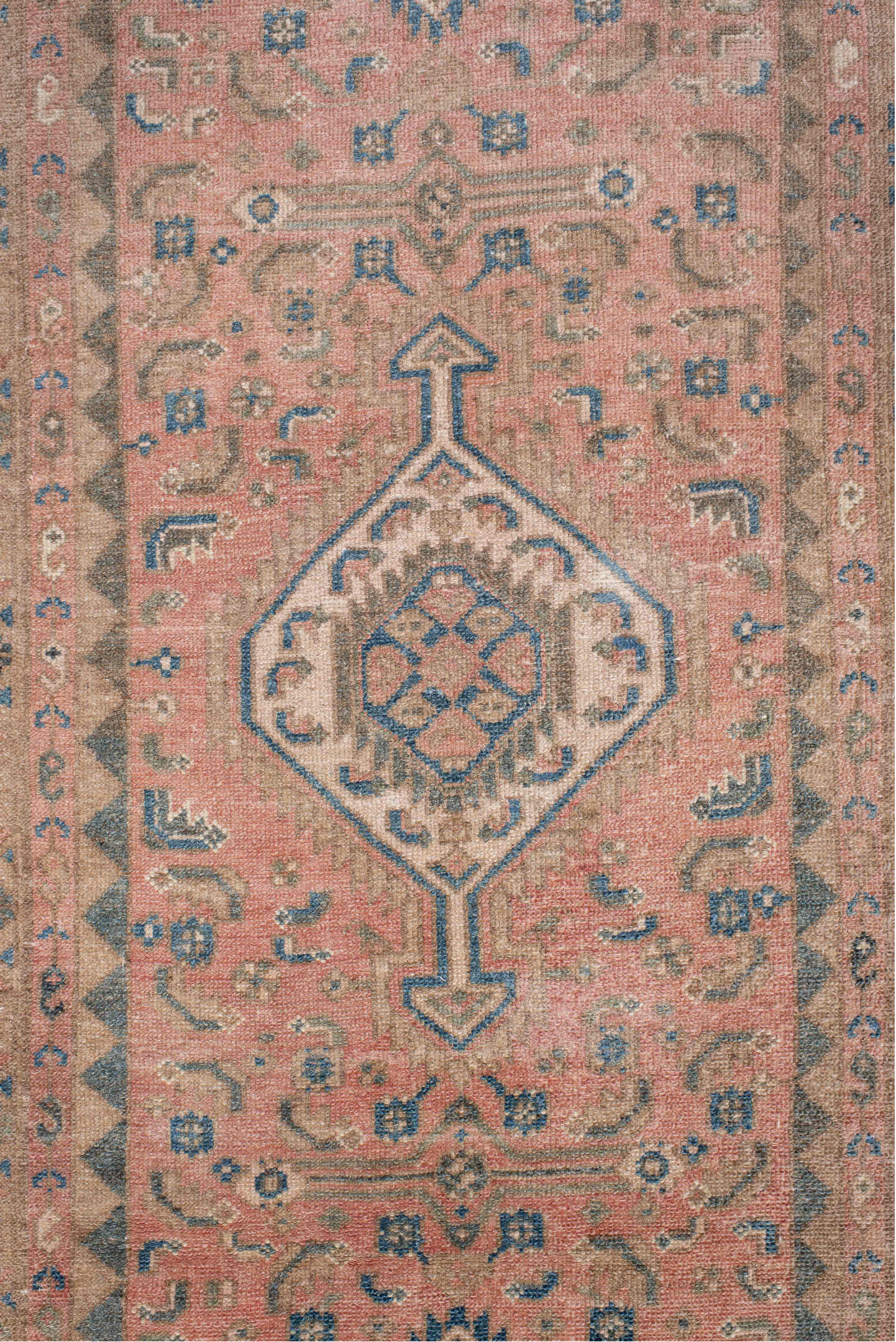 2' x 9' one-of-a-kind handmade vintage Hamadan runner rug. Color palette: blue, dark gray, gray, light blue, light gray