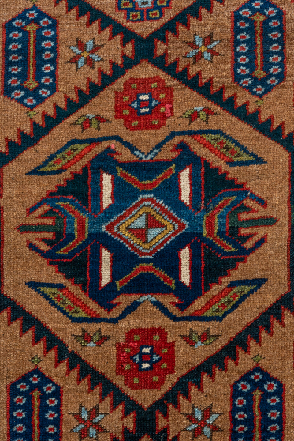 3' x 12' one-of-a-kind handmade vintage Cam Hamadan runner rug. Color palette: black, blue, brown, dark slate gray, gray