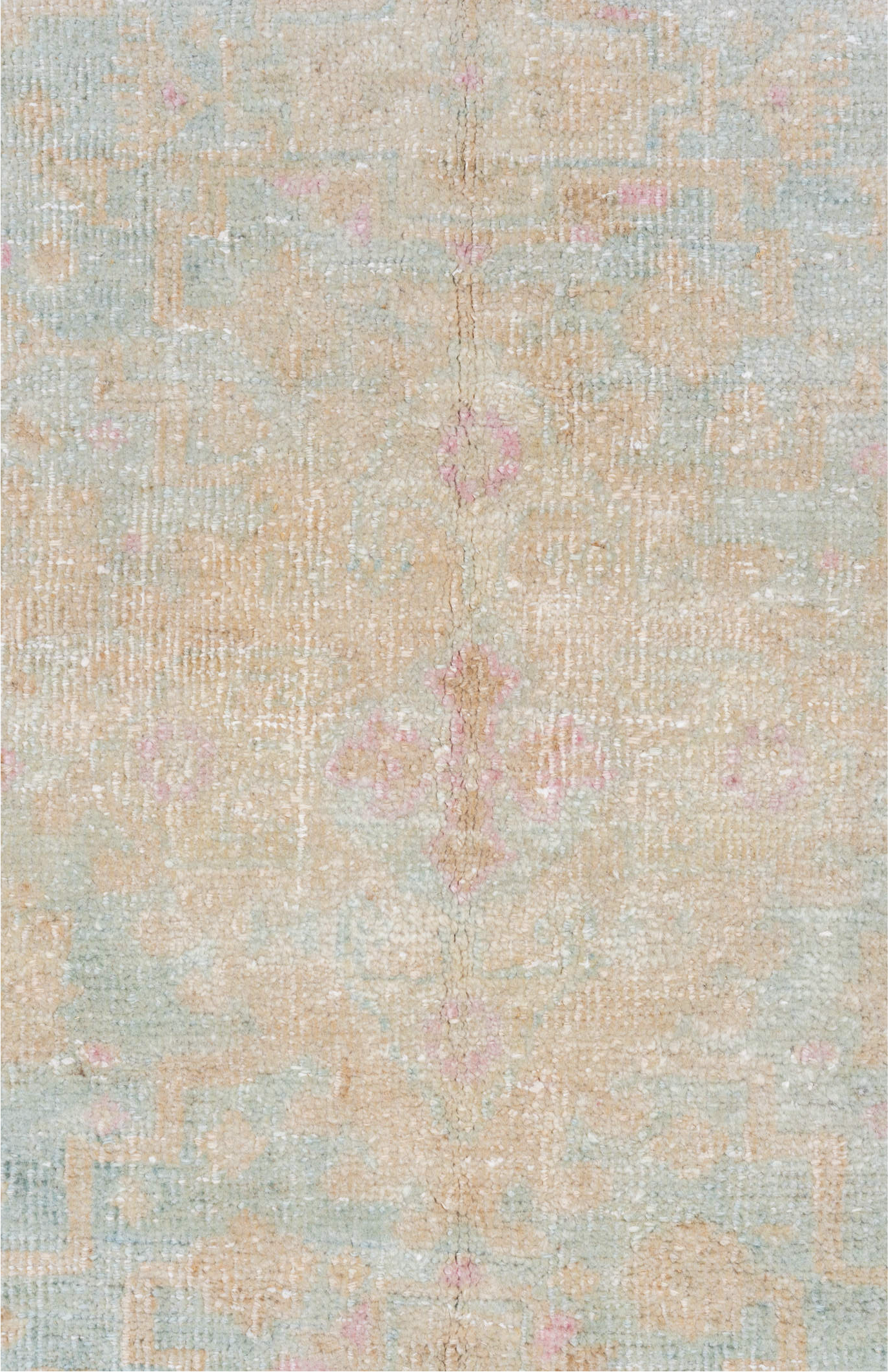 7' x 11' one-of-a-kind handmade vintage Veece large size rug. Color palette: dark gray, gainsboro, gray, light blue