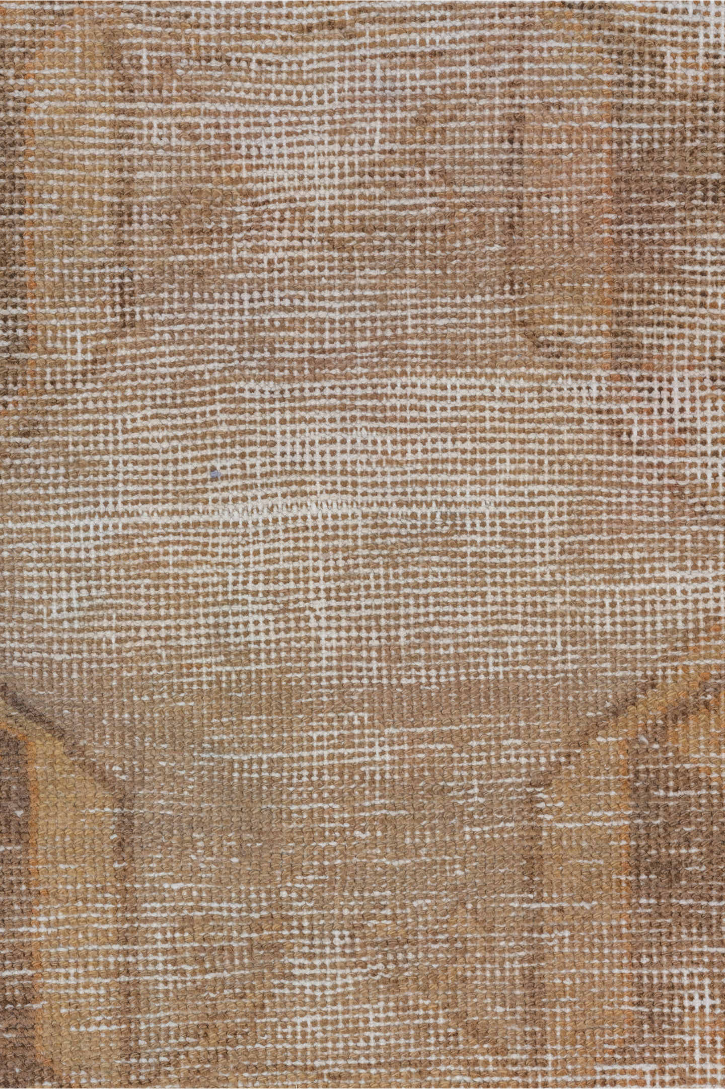 3' x 9' one-of-a-kind handmade vintage Oushak runner rug. Color palette: brown, gray, light gray, off-white, pink, silver