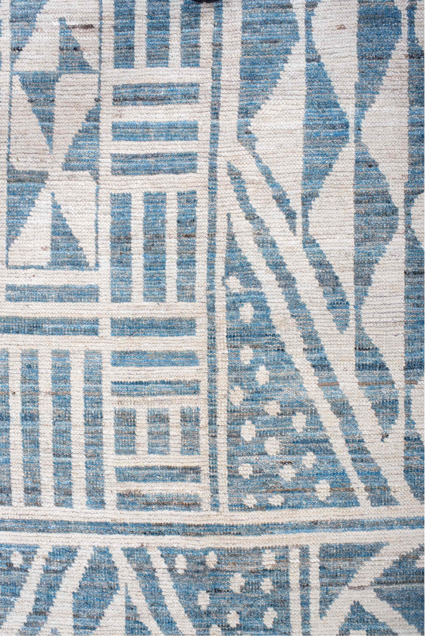 10' x 14' one-of-a-kind handmade vintage Tulu large size rug. Color palette: blue, gainsboro, gray, lavender, lavender blush