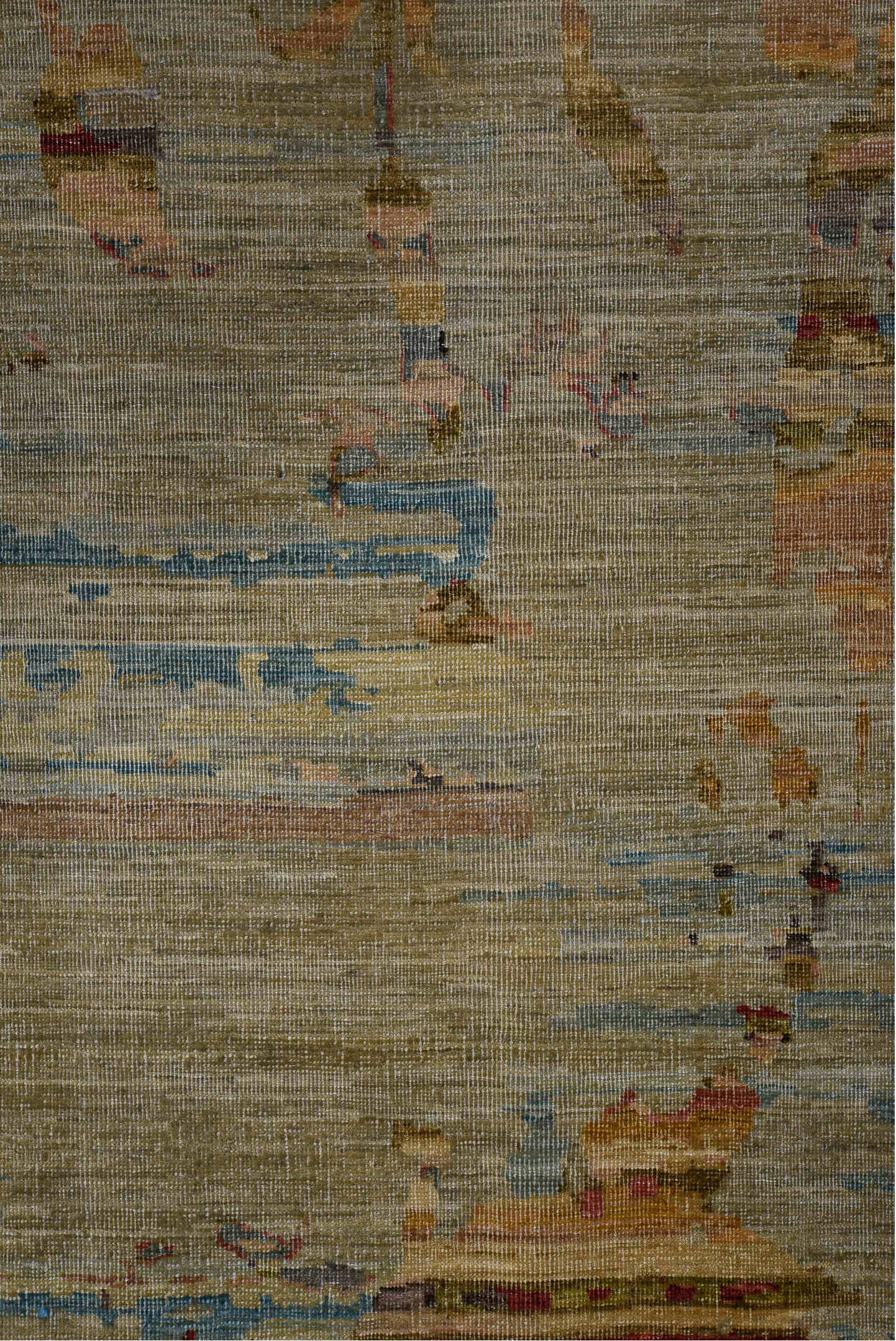 10' x 13' one-of-a-kind handmade vintage Afghan large size rug. Color palette: brown, gray, red, blue, dark slate gray