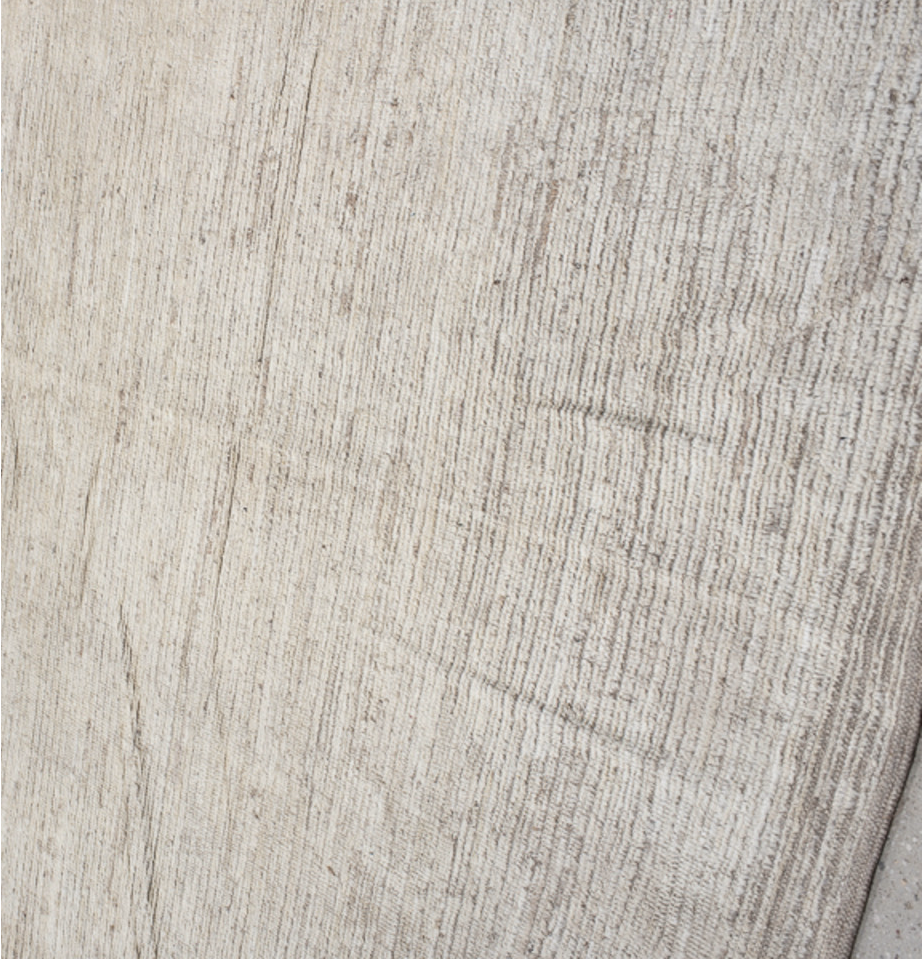 12' x 14' one-of-a-kind handmade vintage Tulu oversize rug. Color palette: off-white, gray, light gray, pink, gainsboro