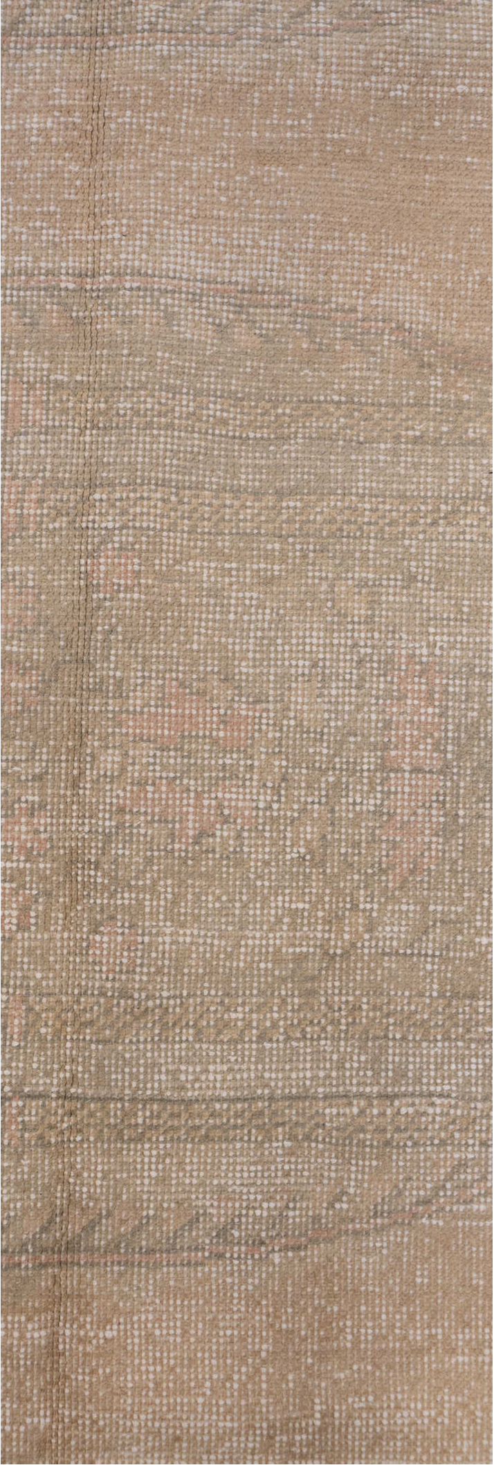 5' x 10' one-of-a-kind handmade vintage Oushak medium size rug. Color palette: brown, gainsboro, gray, light gray, off-white