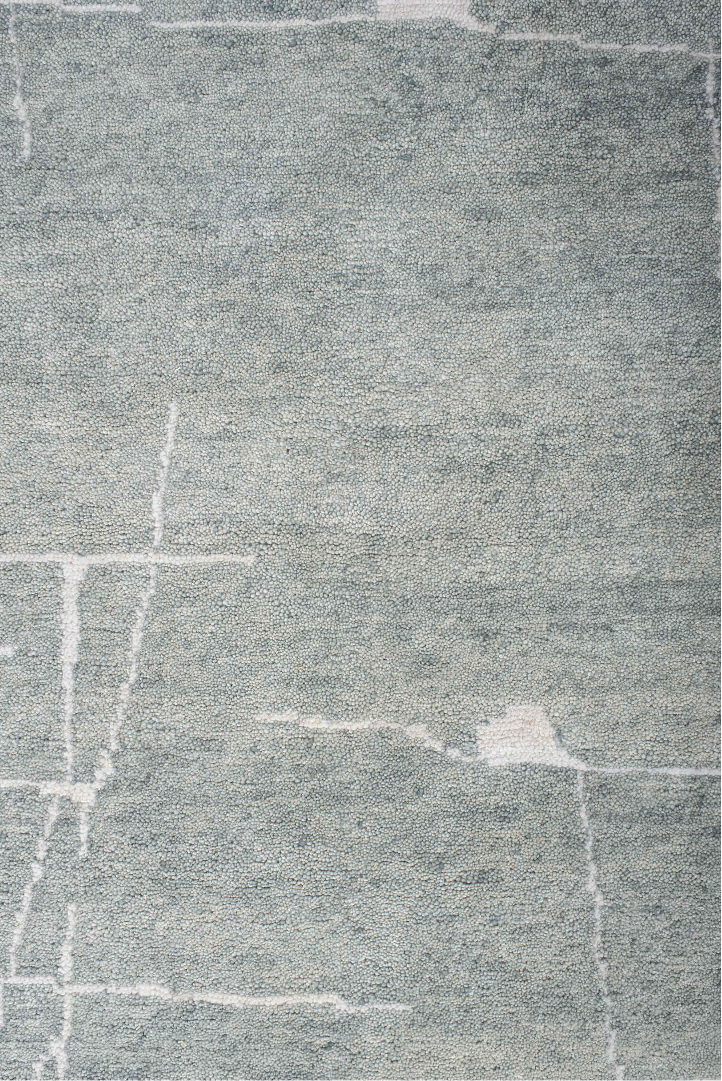 8' x 10' one-of-a-kind handmade vintage Tribeca large size rug. Color palette: gray, light gray, off-white, light blue