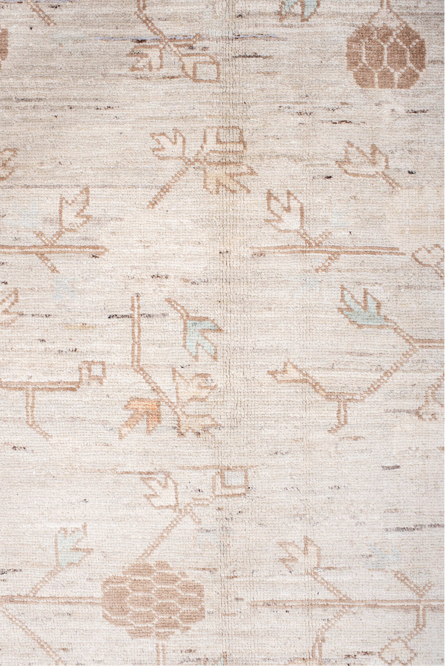 12' x 16' one-of-a-kind handmade vintage Khotan oversize rug. Color palette: brown, dark gray, gainsboro, gray, light gray